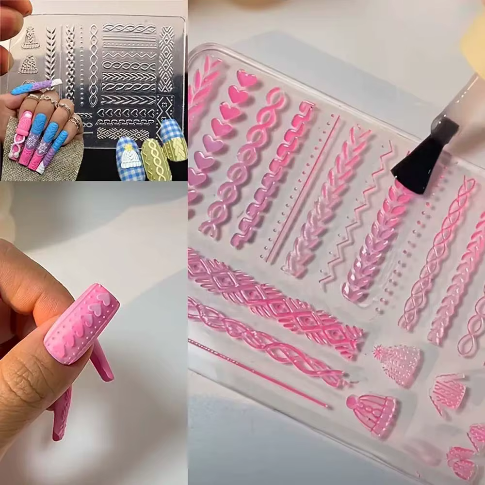 Pull d'hiver 3D acrylique moule Silicone Nail Art ongles bricolage Nail Art modèles ongles moule mod