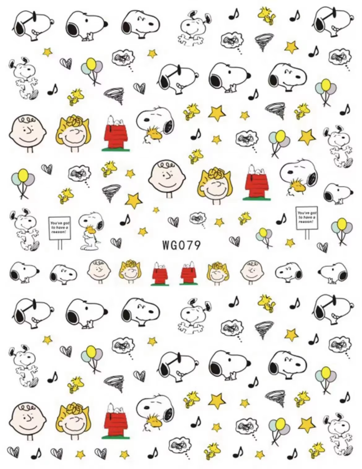 Miniso dessin animé Snoopy autocollants pour ongles Sanrio dessin animé Hello Kitty autocollants pou