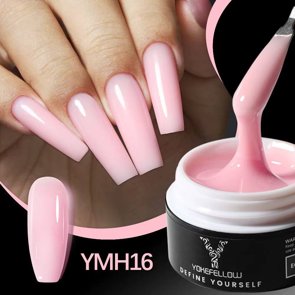 YOKEFELLOW 15g Extension pour Ongles – Tenue longue durée, aspect naturel, gel pour extension d’ong