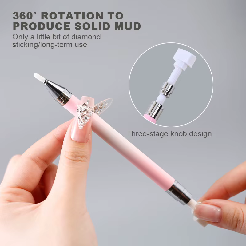 Stylo de peinture diamant dégradé Macaron avec stylo de cire rechargeable, stylo de forage à pointe 