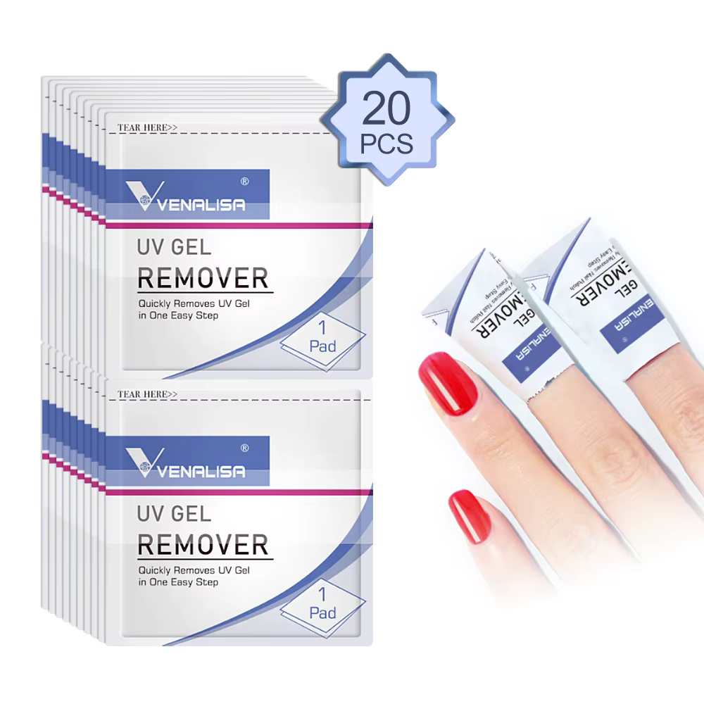 20 pièces/120 pièces Venalisa dissolvant lingettes tampon pour ongles manucure nettoyant Nail Art UV