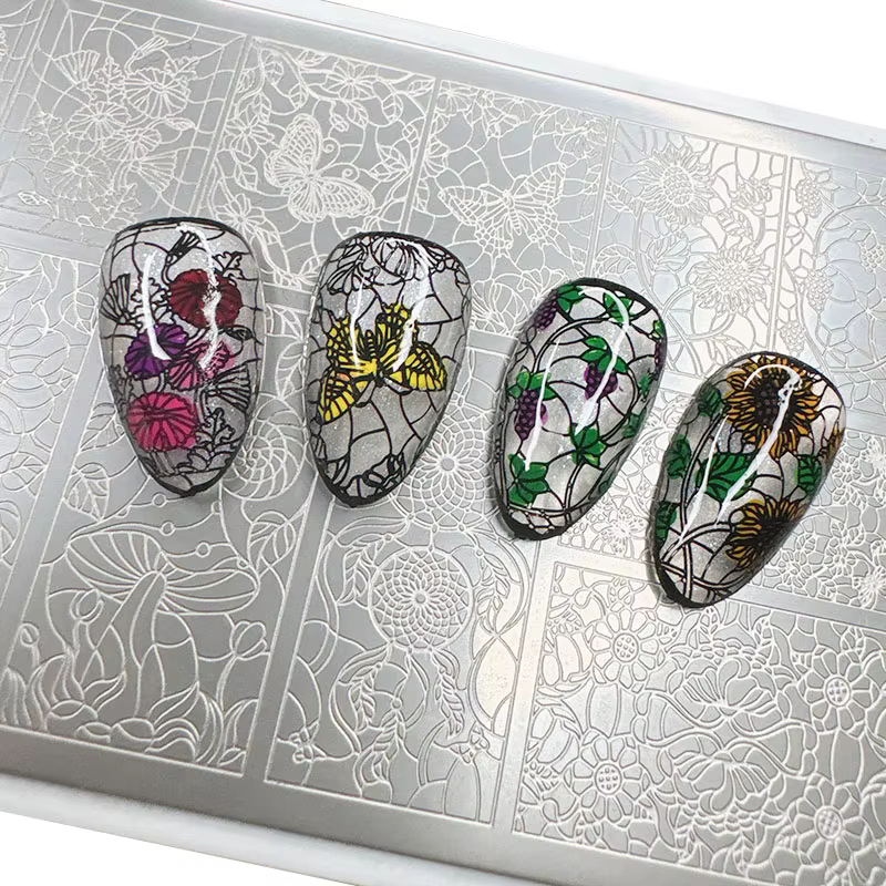 XMQ STAMPING NAIL PLATES Fleurs TEMPLATES TOOLS