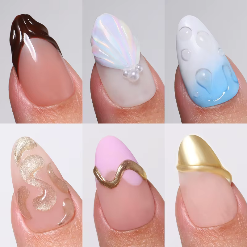 MSHARE 3D couche de finition Gel 50ml 5 en 1 strass sans lingette goutte d'eau UV/LED Gel à tremper 