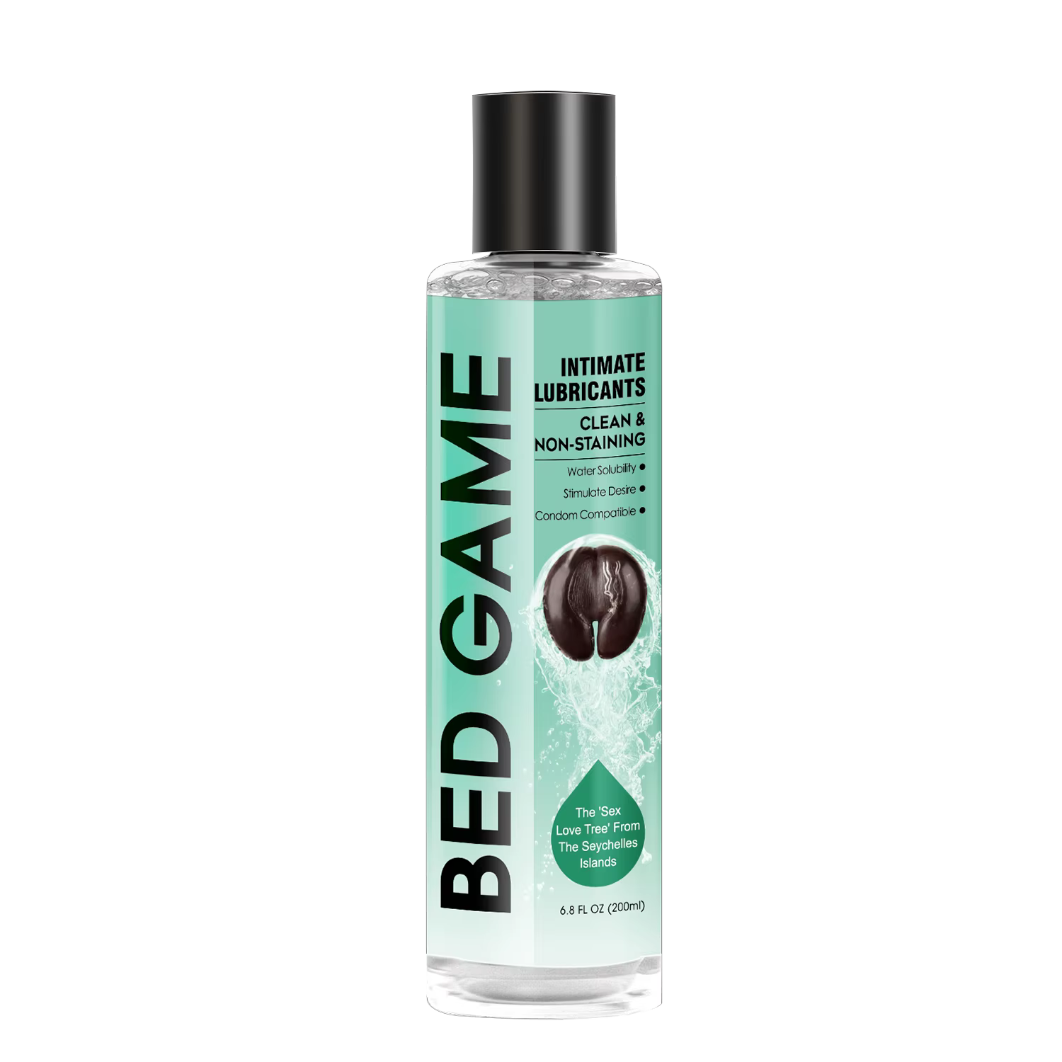 BED GAME Gel Lubrifiant Intime à Base d'Eau 200ml, Lubrifiant Hydratant Longue Durée, Ne Tache Pas, 
