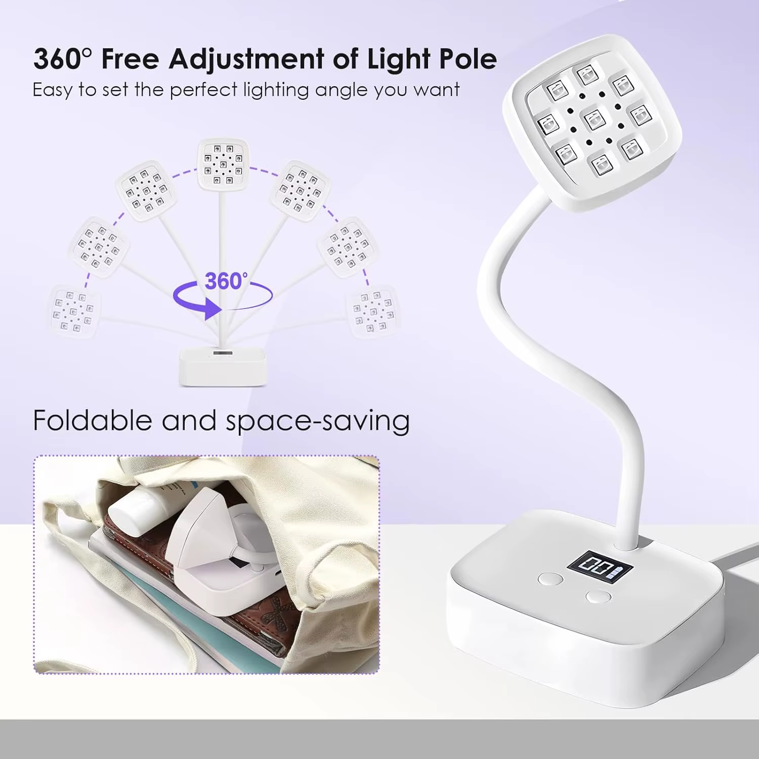 Lampe à ongles sans fil LED UV, sèche-ongles, Rechargeable, détection automatique, commande tactile,