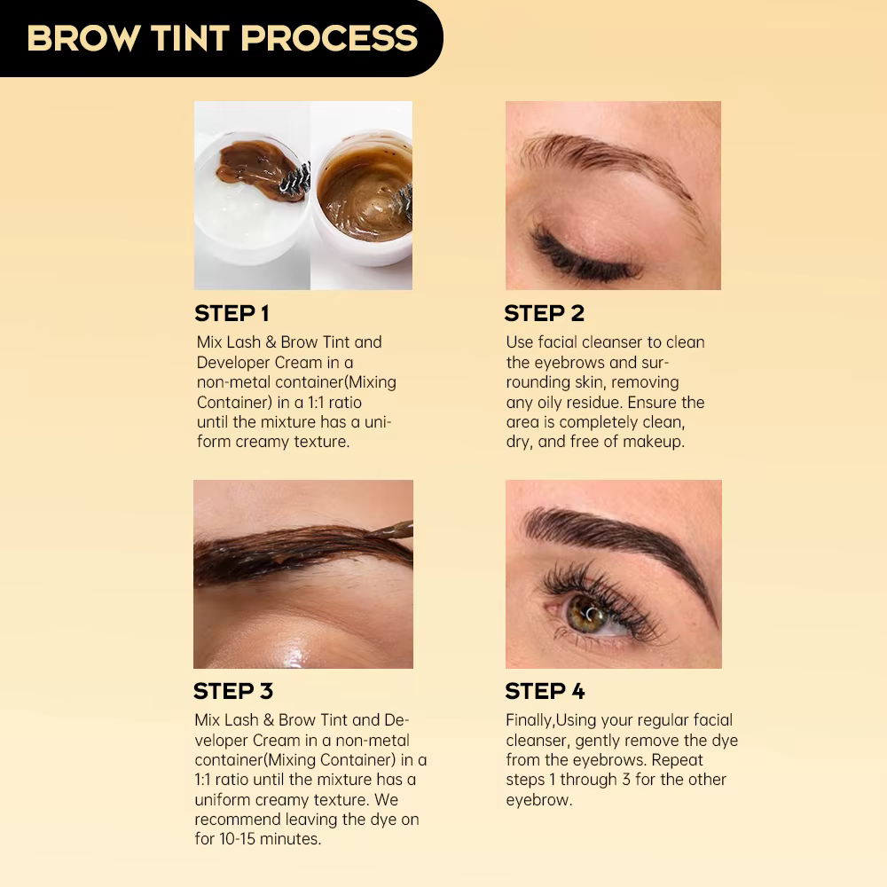 Gollee classique noir cils et sourcils colorant ensemble imperméable cils ascenseur teinte Kit rehau