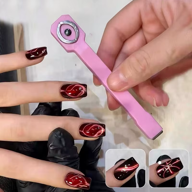 Outil magnétique pour ongles 3 en 1, aimant puissant œil de chat pour vernis à ongles Gel, outil mag