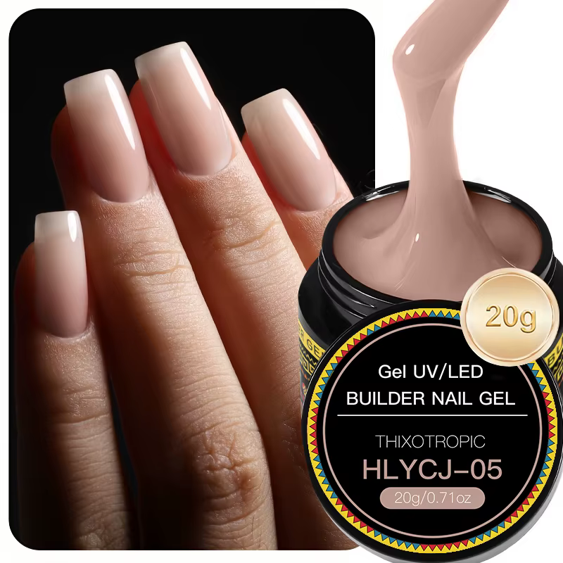 Gel UV de construction liquide 20g Rose Brun Nude Français pour extension et modelage d'ongles
