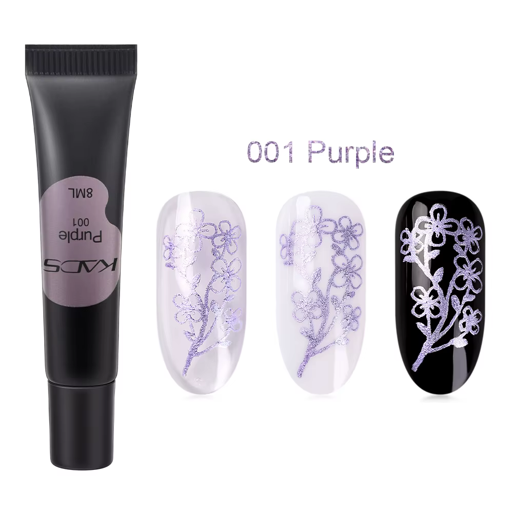KADS estampage Gel vernis 8ml Gel peinture vernis à ongles pour estampage impression noir blanc UV G