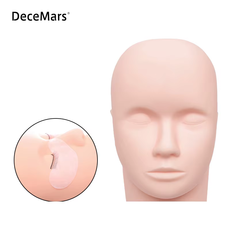 DeceMars fausse tête moule Mannequin tête formation maquillage modèle caoutchouc oeil visage cils Ex