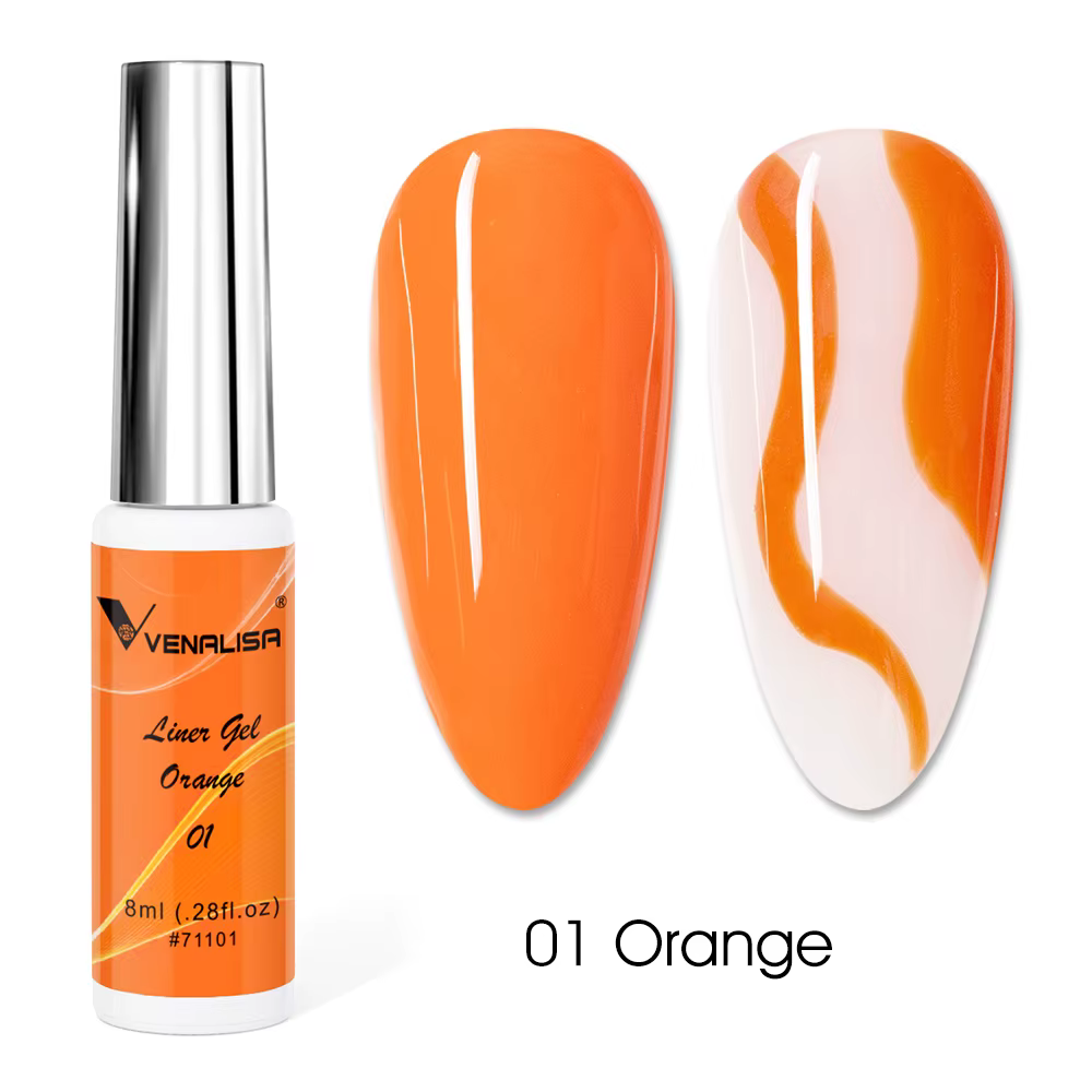 Venalisa Liner Gel 8ml vernis à ongles français UV LED peinture Gel Nail Art Design magnifique paill