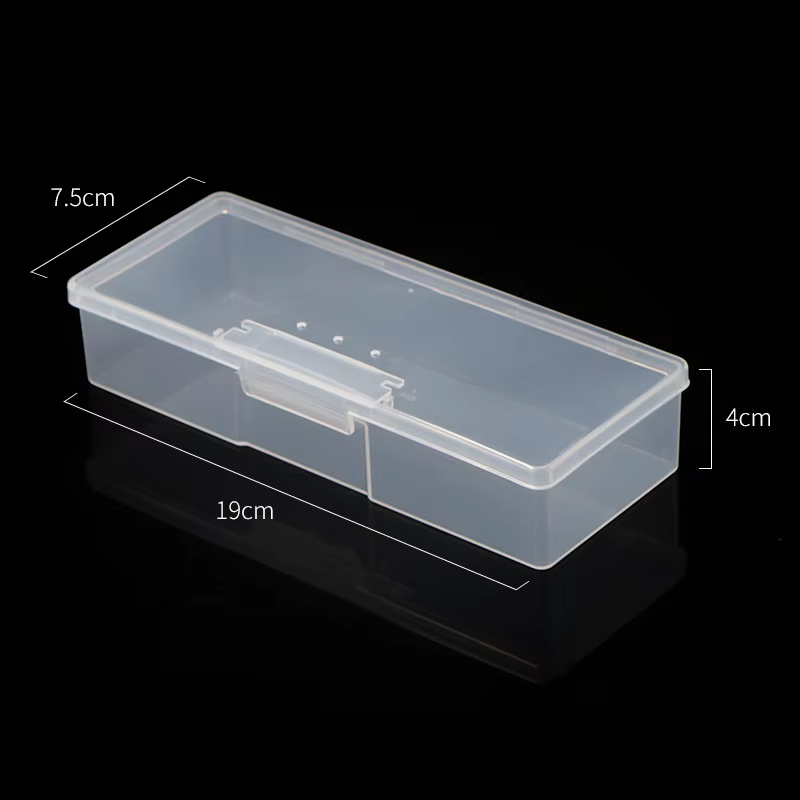 Boîte de rangement rectangulaire en plastique Transparent pour Nail Art, 1 pièce, boîte de rangement