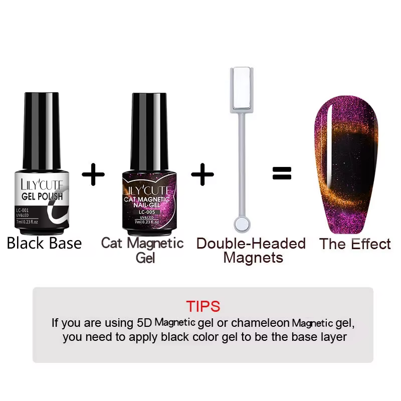 LILYCUTE 7ml 9D chat magnétique Gel vernis à ongles aimant irisé Semi Permanent tremper UV LED manuc