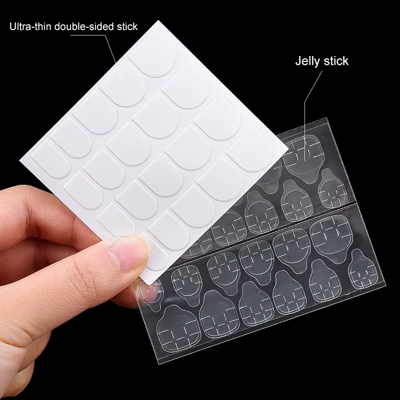 Colle à gelée Double face pour faux ongles, ruban adhésif Transparent pour Nail Art, autocollants de