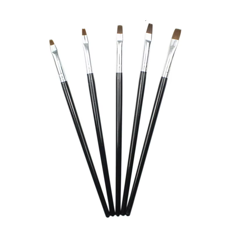 Kolinsky – ensemble de pinceaux plats pour Nail Art, 5 pièces, dégradé acrylique, constructeur de Ge