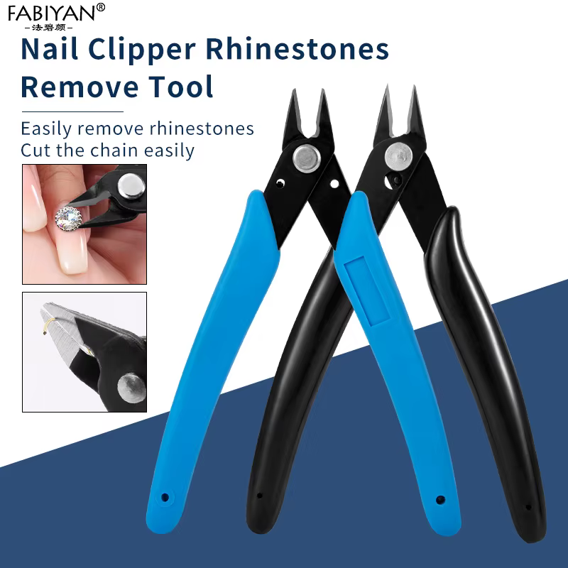 Coupe-ongles en acier inoxydable, dissolvant de strass, pince coupante, ciseaux à chaîne, outils de