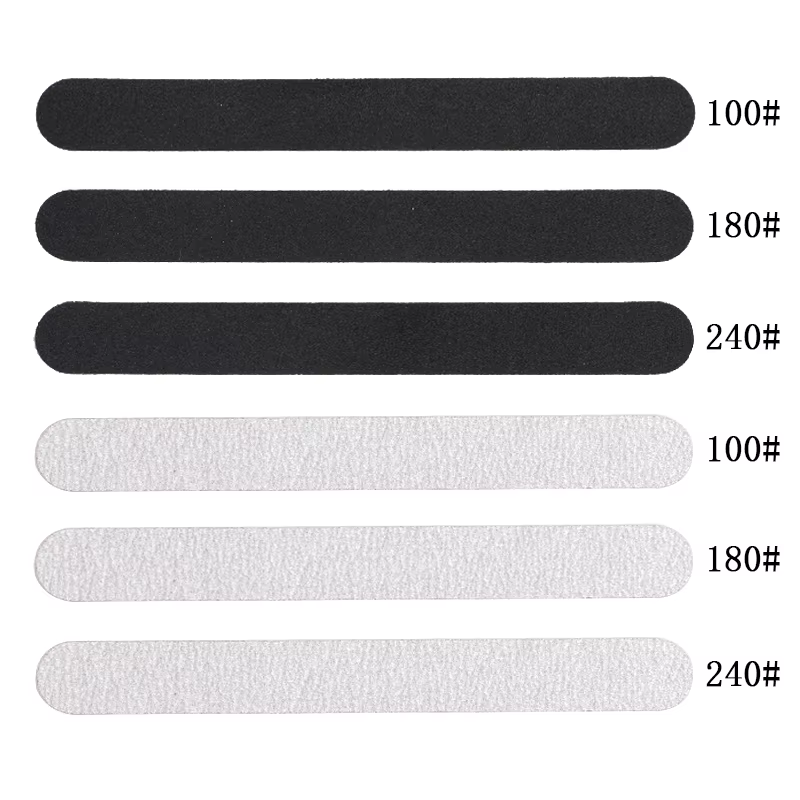 Lime à ongles de remplacement droite 100/180/240 10 pièces papier de verre amovible gris/noir avec p