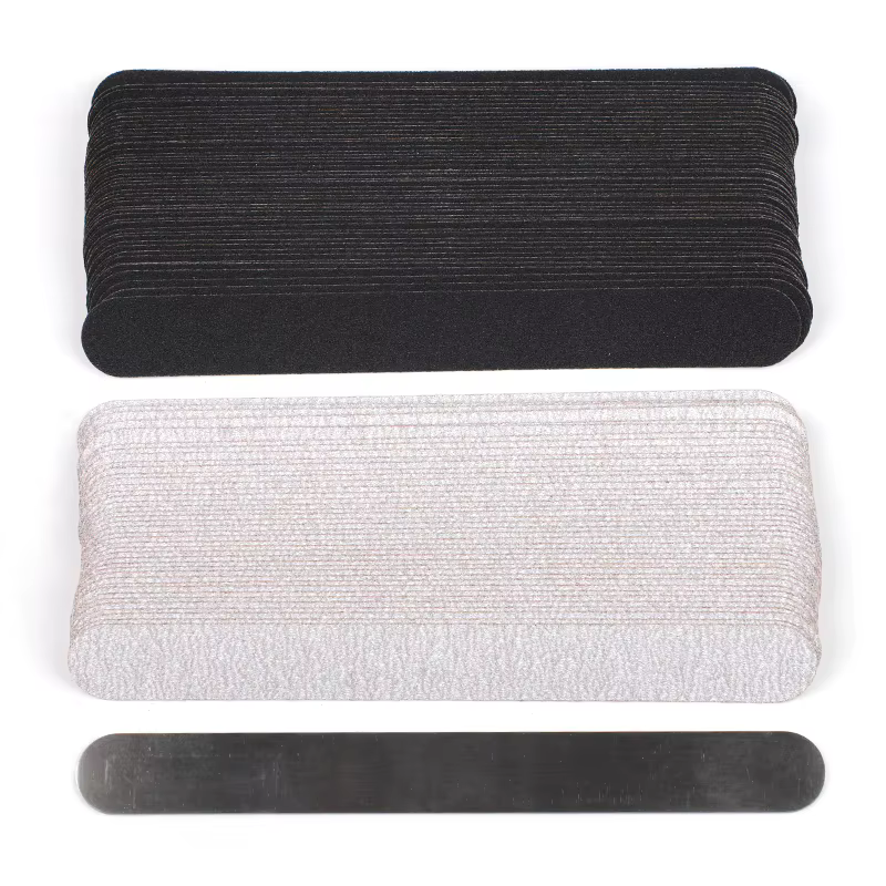 Lime à ongles de remplacement droite 100/180/240 10 pièces papier de verre amovible gris/noir avec p