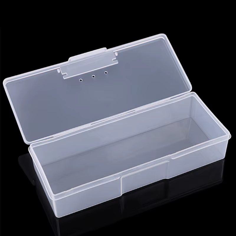 Boîte de rangement rectangulaire en plastique Transparent pour Nail Art, 1 pièce, boîte de rangement