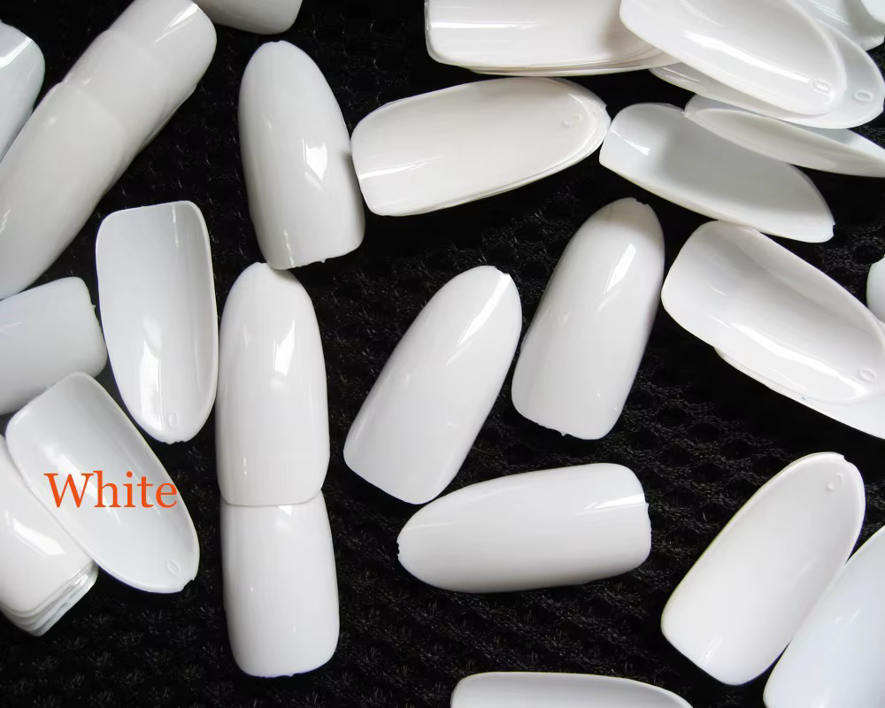 500 faux ongles en gel UV acrylique de forme ovale à couverture complète pour manucures et nail art,
