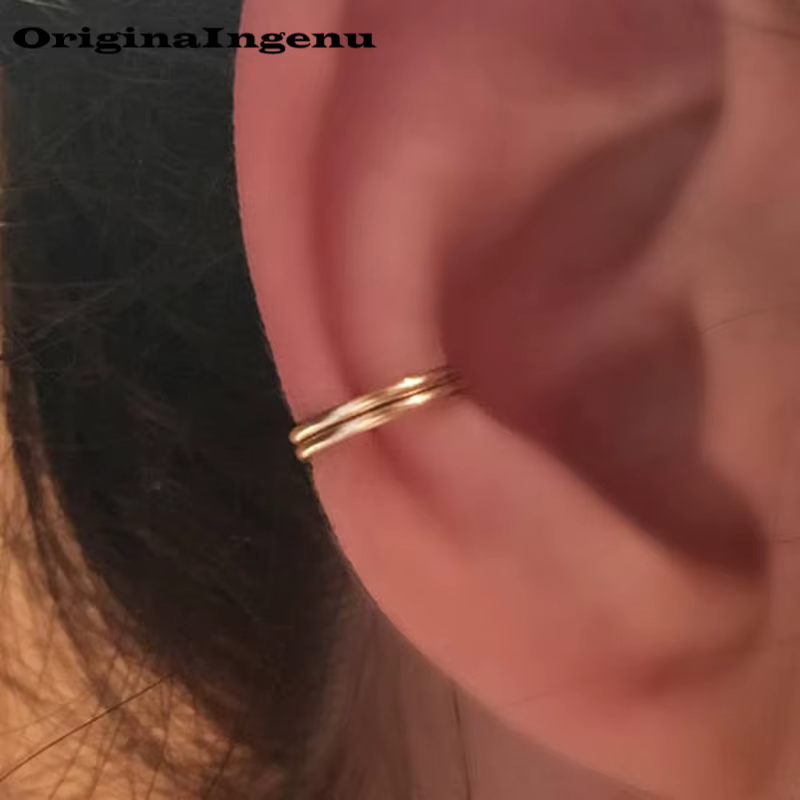 925 argent oreille manchette or rempli faux Piercing bijoux à la main Oorbellen Pendientes Boho bouc