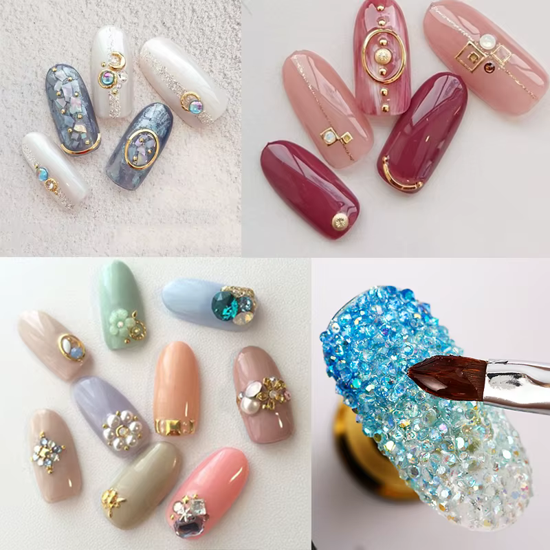 MSHARE 3D couche de finition UV LED Gel strass sans lingette couche de finition sans couche collante