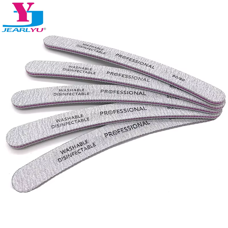 Lot de 5 Limes à ongles 80/80, Polissoirs à ongles, Lime à ongles style banane, Lime à ongles courbé
