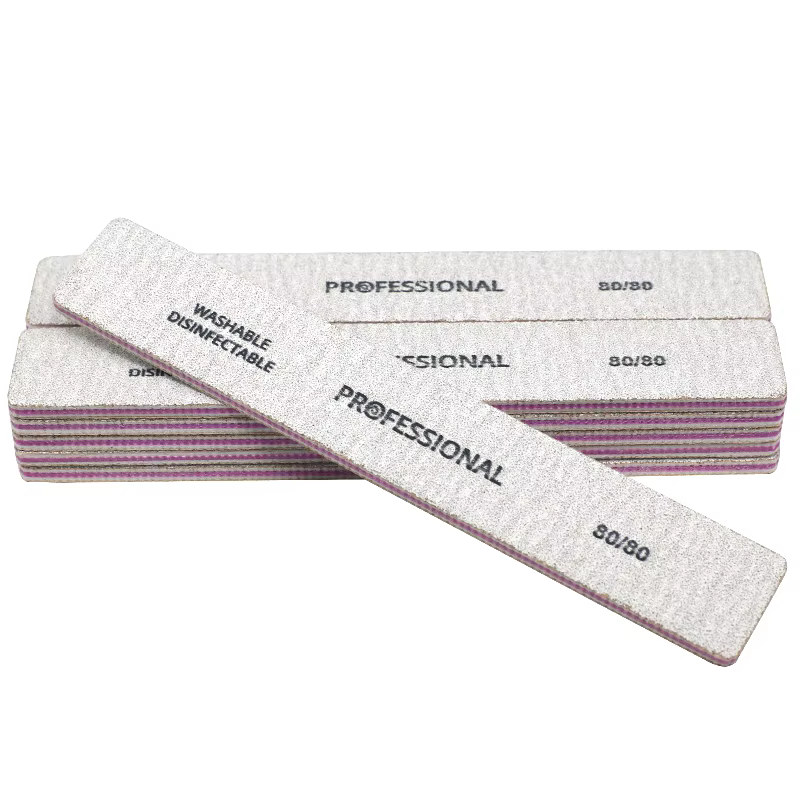 5 pièces/lot lime à ongles droite 80/80 grains lime de ponçage des ongles bloc tampon Lime a ongle l