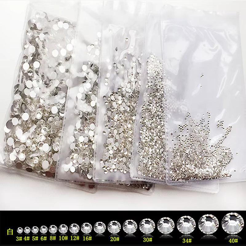 AB/Clair 1 sac Nail Strass TANSS3-SS12 1440 pcs Nail Art Décoration Flatback Verre Charbon Brcorpore