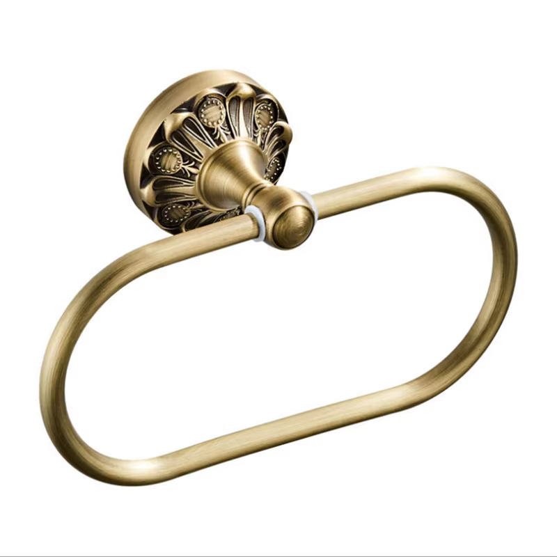Porte-serviettes antique en laiton vintage, porte-serviettes de luxe en bronze, porte-serviettes mur