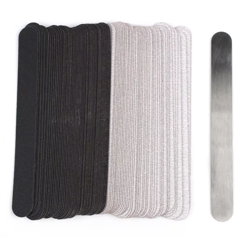 Lime à ongles de remplacement droite 100/180/240 10 pièces papier de verre amovible gris/noir avec p
