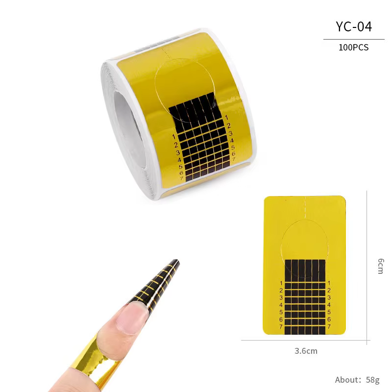 Rouleau de 100 pièces de formes d'ongles en gel acrylique, outils de manucure française, extension d