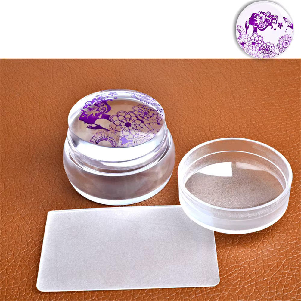 Tampon rond en Silicone Transparent Stemple Do Paznokci pour la décoration des ongles mode bricolage
