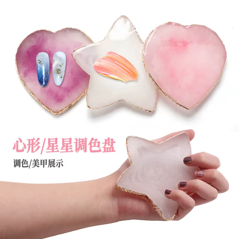 Palette de couleurs d'ongles en pierre d'agate, Palette de mélange de Gel et de vernis, plaque de pe