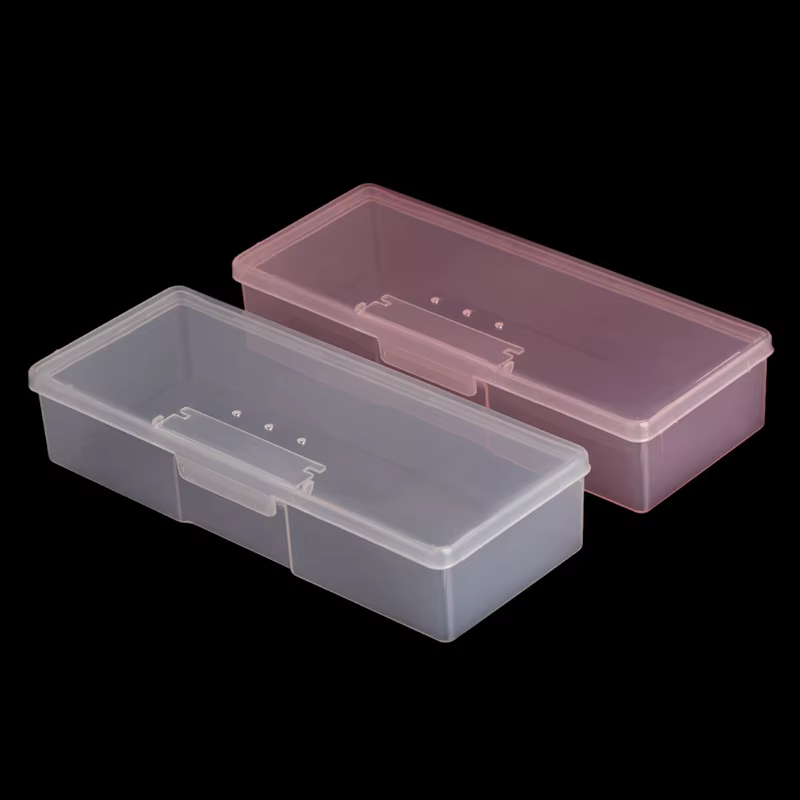 Boîte de rangement rectangulaire en plastique Transparent pour Nail Art, 1 pièce, boîte de rangement