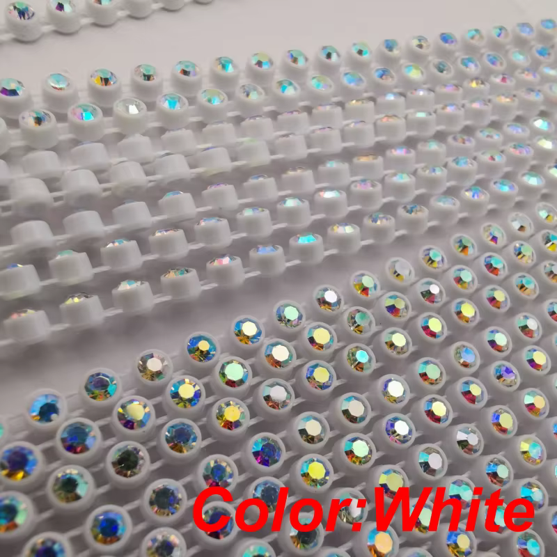 Prix de gros SS6 Strass garnitures bande AB cristal 10Yards Strass