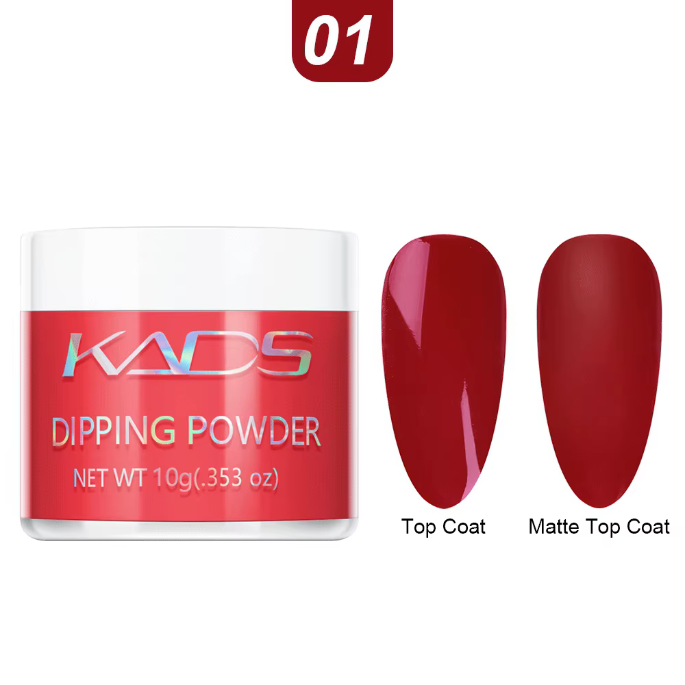 KADS trempage poudre à ongles nu coloré Dip Nail Art paillettes poudre naturel sec sans lampe Cure d