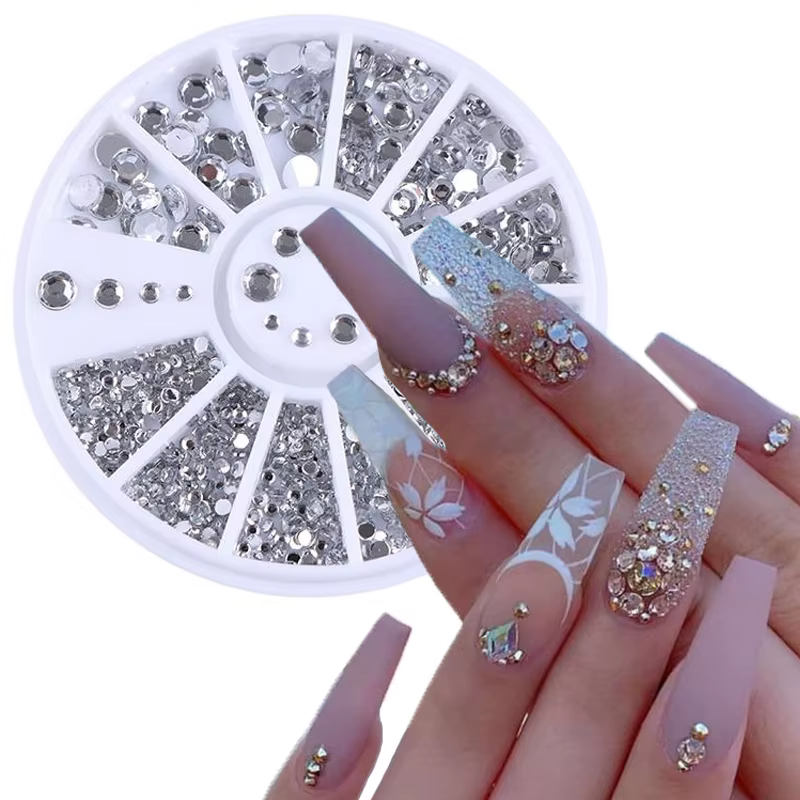 Strass à paillettes pour Nail Art, couleurs mélangées, gemmes en cristal, bijoux, perles, accessoire