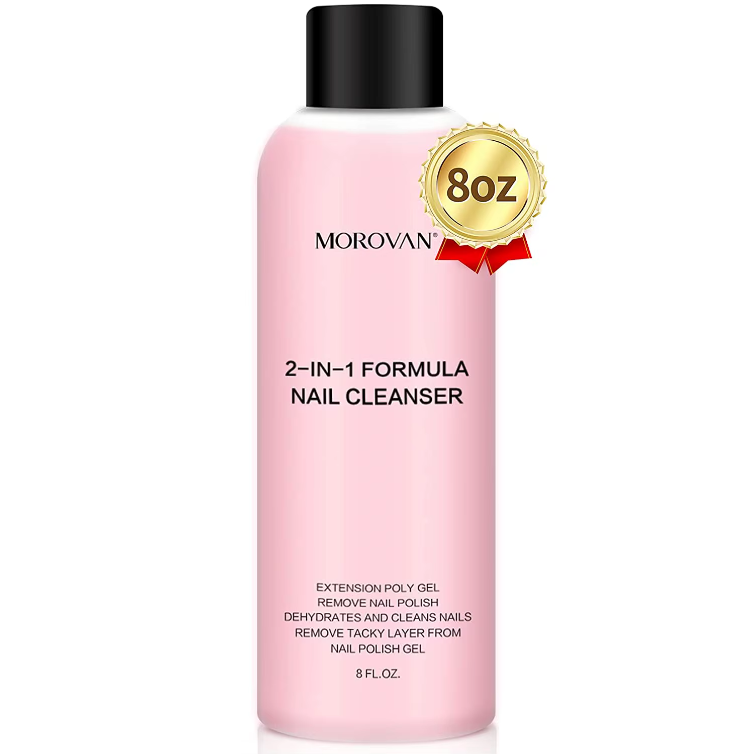 Nettoyant pour ongles 2 en 1 de 8oz (Solution antidérapante en Gel pour extensions d'ongles Poly + n