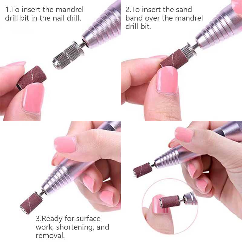 100/50/25 pièces bandes d'anneau de ponçage des ongles manucure électrique forets à ongles 80/120/18