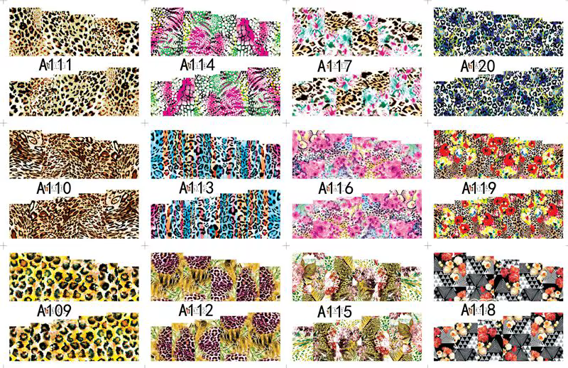 12 modèles beauté rétro peinture à l'huile Style Nail Art transfert d'eau décalcomanies autocollant 