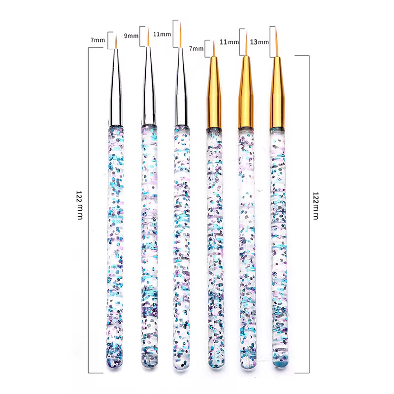 3 pièces/ensemble acrylique français rayure Nail Art ligne peinture stylo 3D conseils manucure mince