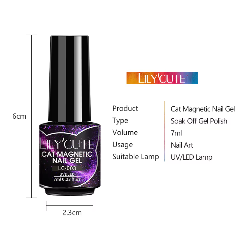 LILYCUTE 7ml 9D chat magnétique Gel vernis à ongles aimant irisé Semi Permanent tremper UV LED manuc