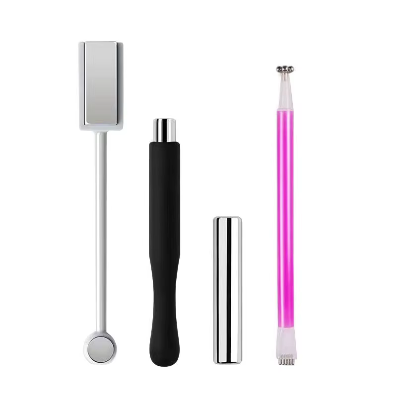 Lot de 4 Aimants pour Vernis à Ongles Effet Œil de Chat, Aimants Puissants Ronds pour Gel UV, Outil 