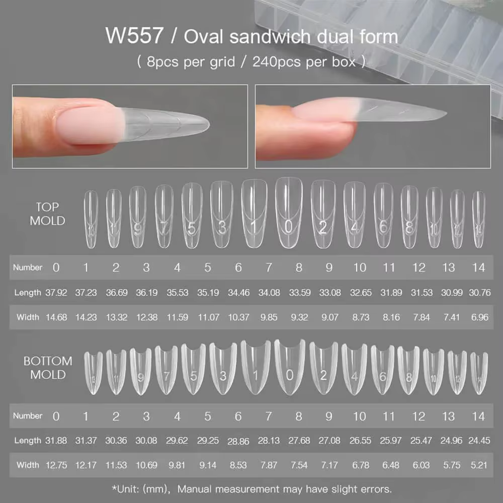 Formes d'ongles pour Gel 240 pièces translucide manucure artisanat Gel formes d'extension d'ongles p
