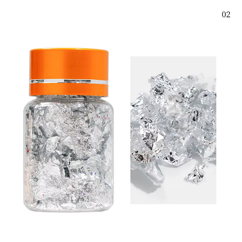 1 boîte de papier feuille d'or flocons pour Nail Art, paillettes, résine époxy, remplissage, feuille