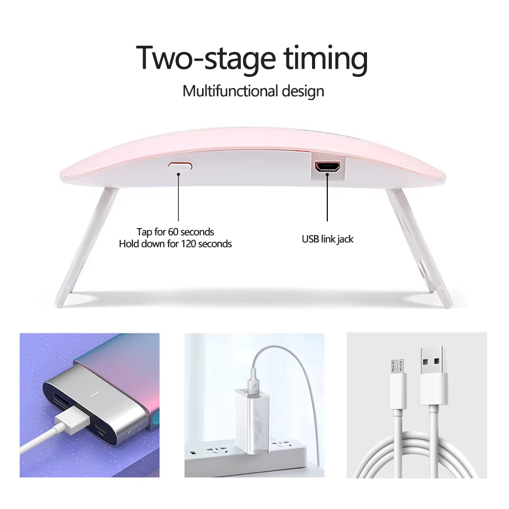 Lampe à ongles pliable 6w lampe à Led Uv pour Machine à ongles 6 Led Uv Gel vernis à ongles sèche la