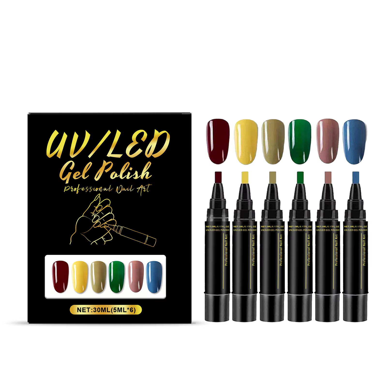 5ml ensemble de vernis à ongles Gel bricolage Nail Art Design 6 pièces manucure peinture Gel Kit lon