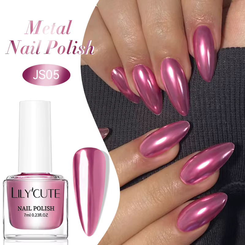 LILYCUTE 7ml miroir métallique Vernis à ongles pas besoin de lampe UV LED fournitures pour ongles Ve