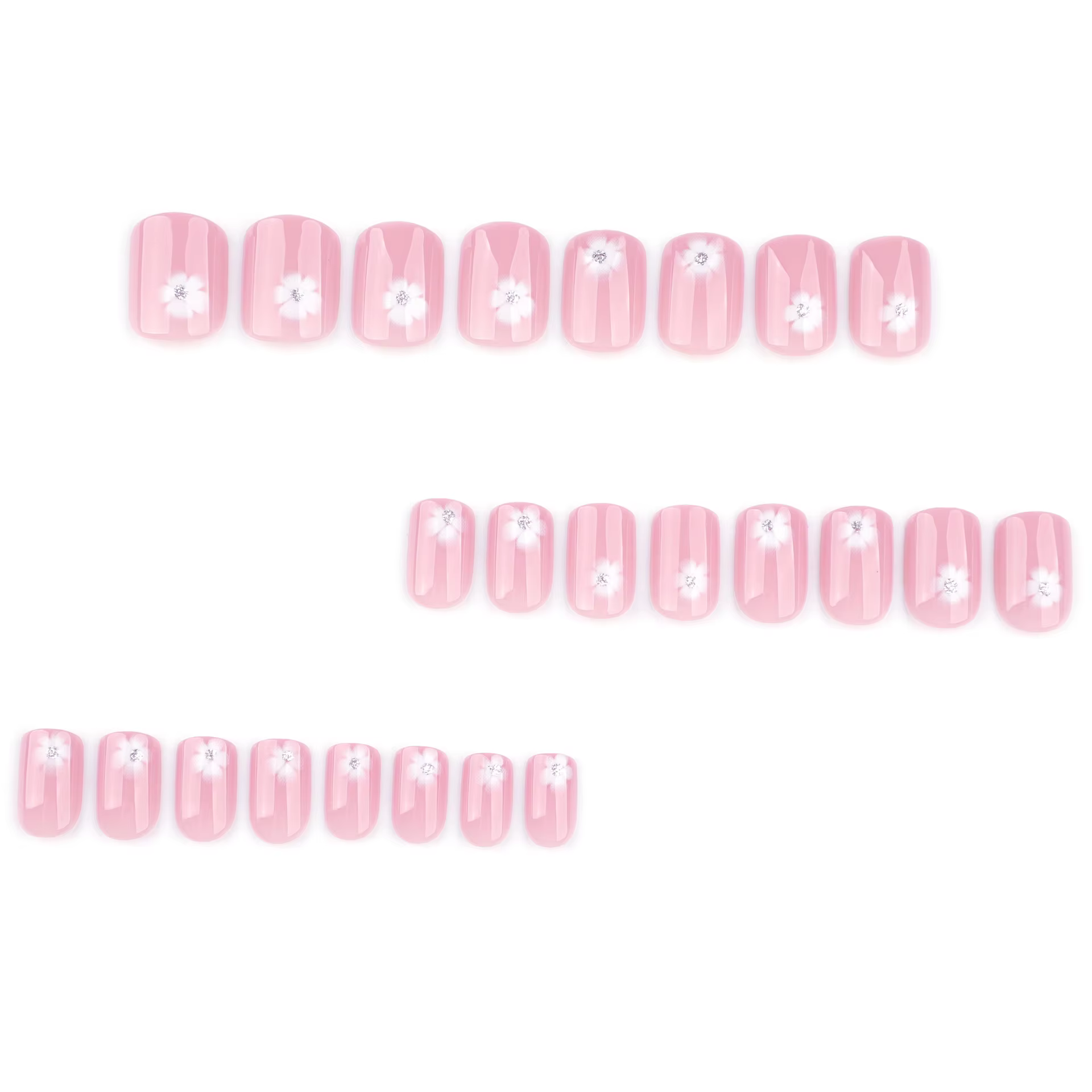 Faux ongles à pression pour chaton noir et blanc, 24 pièces, carrés, amovibles, portables, faits à l